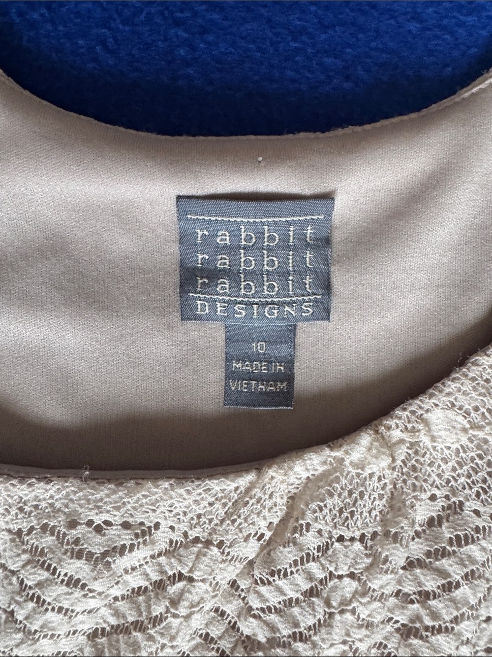 Rabbit Rabbit Rabbit Cream Lace Shift Dress - Picture 3 of 5